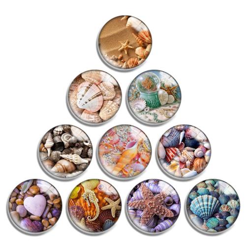 Cabochons en verre, avec résine, Plat rond, DIY & normes différentes pour le choix, 10PC/lot, Vendu par lot