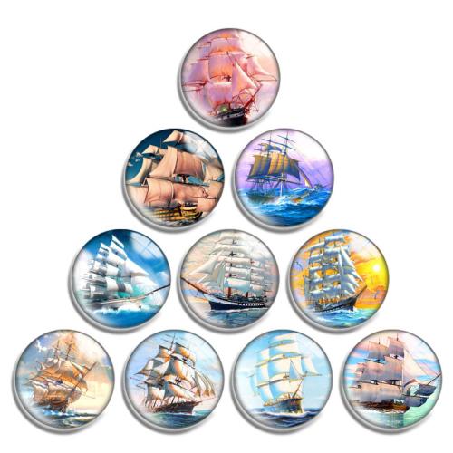 Glass Cabochons with Resin Flat Round DIY Sold By Lot