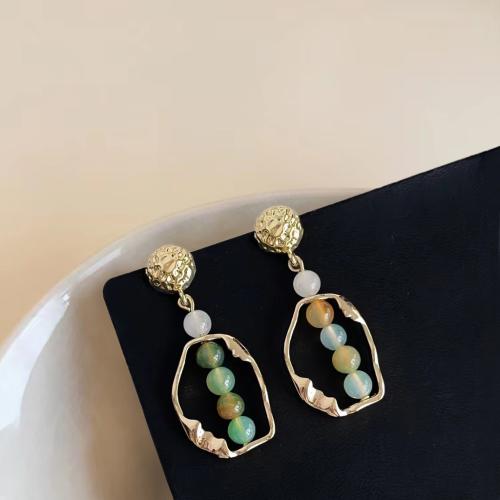 Sinc Alloy Earring Graí, le Agate, lámhdhéanta, jewelry faisin & do bhean, Díolta De réir Péire