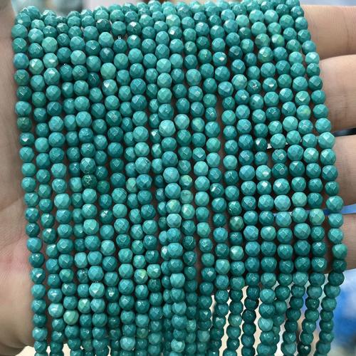 Tyrkysové korálky, Přírodní Turquoise, Kolo, módní šperky & DIY & různé velikosti pro výběr & tváří, zelený, Prodáno za Cca 38 cm Strand