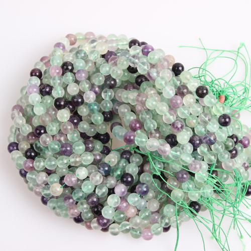 Perles de fluorite, Fluorite colorée, Rond, bijoux de mode & DIY & normes différentes pour le choix, couleurs mélangées, Vendu par Environ 38 cm brin