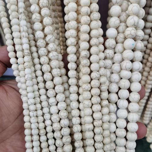 Gemstone Jewelry Beads Howlite Round fashion jewelry & DIY white Sold Per Approx 38 cm Strand