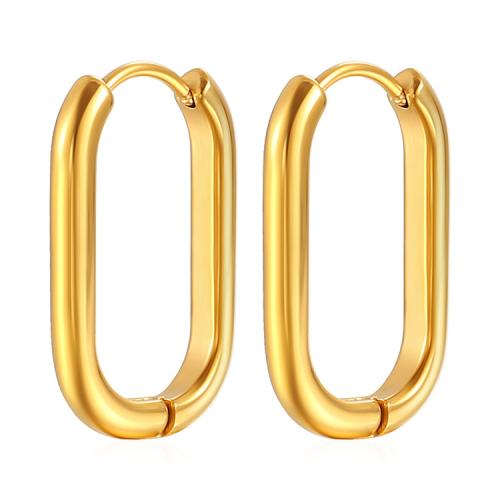 Mens acier inoxydable Hoop boucles d'oreilles, Acier inoxydable 304, bijoux de mode & pour femme, plus de couleurs à choisir, 15x23mm, Vendu par paire