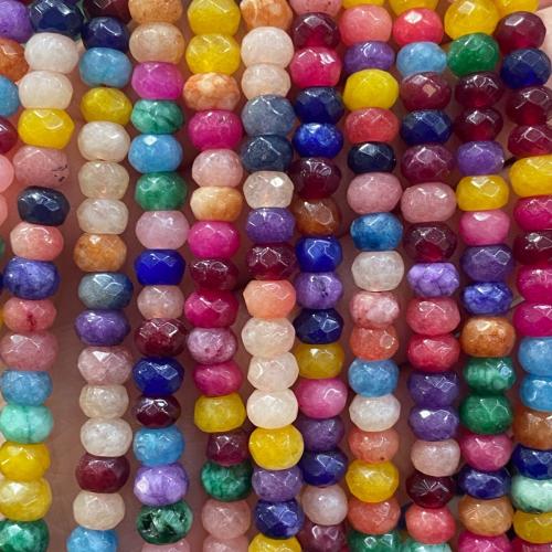 Mišrios Gemstone beads, Brangakmenis, Abakas, Bižuterijos & Pasidaryk pats & briaunotas, mišrios spalvos, 4x6mm, Apytiksliai 90kompiuteriai/Strand, Pardavė Strand