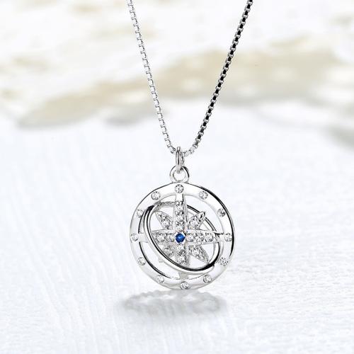 Kubieke Zircon Micro effenen Sterling zilveren ketting, 925 sterling zilver, met Maansteen, mode sieraden & verschillende stijlen voor de keuze & micro pave zirconia & voor vrouw, Verkocht door PC