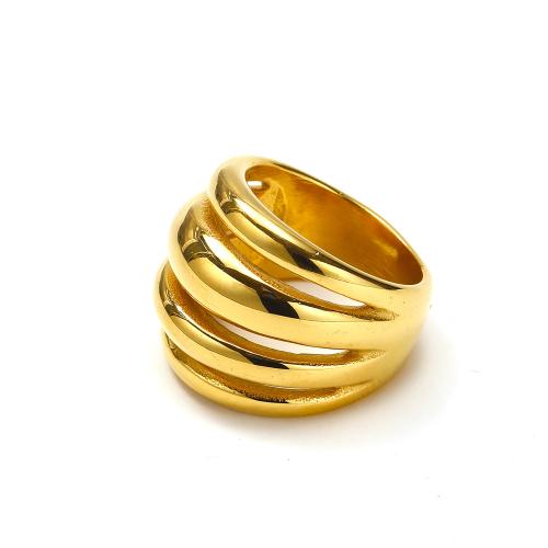 Stainless Steel Finger Ring 304 Stainless Steel Vacuum Ion Plating fashion jewelry & for woman golden Sold By PC