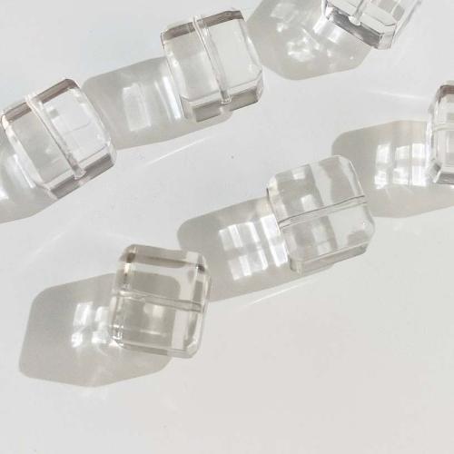 Naturliga Clear Quartz pärlor, Square, DIY, vit, 10mm, Säljs av PC