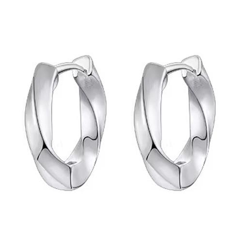 Messing Spring hoop oorbellen, plated, voor vrouw, platina kleur, 13x2mm, Verkocht door pair