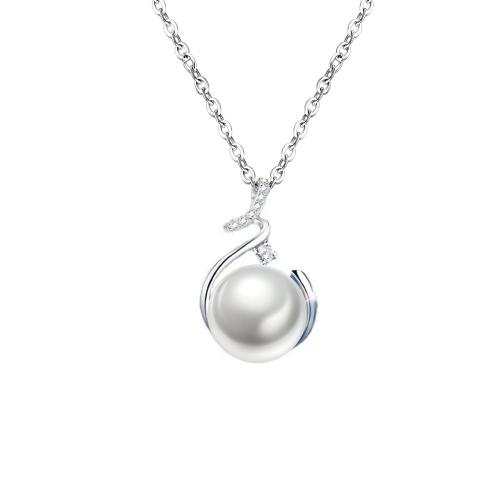 Kubieke Zirkoon Micro Pave Brass Ketting, Messing, met Plastic Pearl, met 5CM extender keten, plated, micro pave zirconia & voor vrouw, meer kleuren voor de keuze, Lengte Ca 40 cm, Verkocht door PC