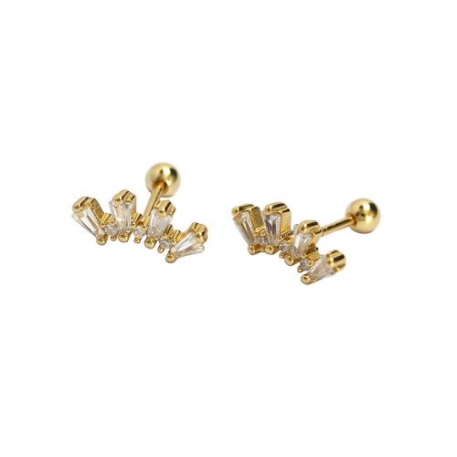 Cubic Zirconia micro pavimenta Sterling Silver Earring, 925 argento sterlina, Micro spianare cubic zirconia & per la donna, nessuno, Venduto da coppia