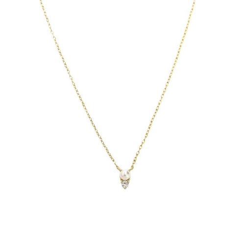 Kubieke Zircon Micro effenen Sterling zilveren ketting, 925 Sterling Zilver, met Plastic Pearl, micro pave zirconia & voor vrouw, meer kleuren voor de keuze, Verkocht door PC