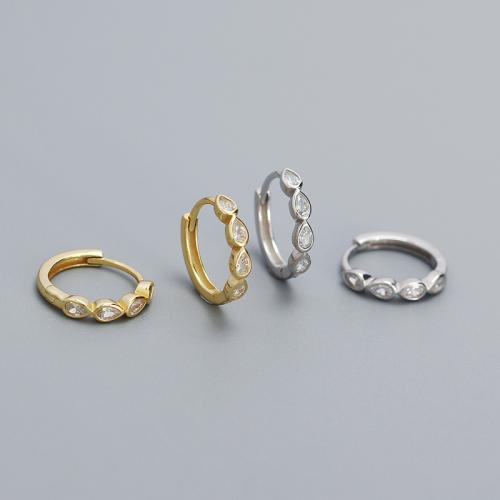 Brinco de prata zirconia micro pave sterling, 925 prata esterlina, micro pavimento em zircônia cúbica & para mulher, Mais cores pare escolha, vendido por par