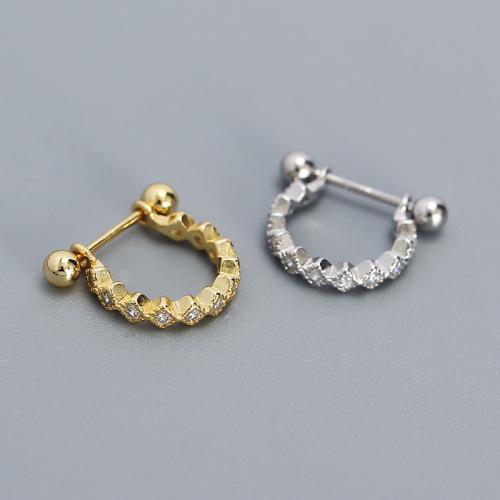 Cubic Zirconia Micro Pave Sterling Silver Earring 925 Sterling Silver micro pave cubic zirconia & for woman Sold By Pair