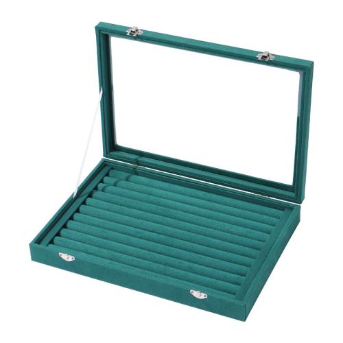 Caja de Pana para Anillos, Cuero de PU, con Tela flocado & MDF & gamuzaante & Papel & Pana & Poliéster, Polvo & diferentes materiales para la opción, más colores para la opción, Vendido por UD