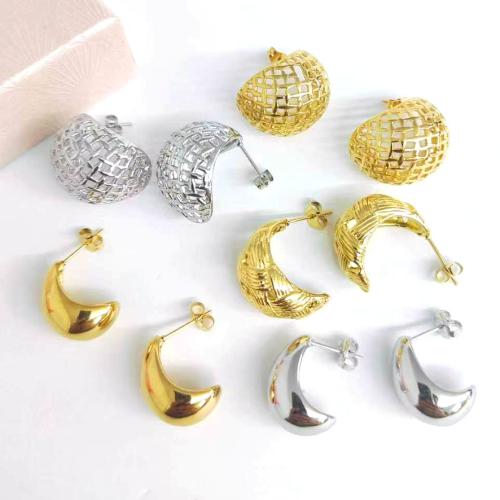 Stainless Steel Stud Earrings 304 Stainless Steel plated & for woman Sold By Pair