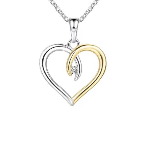 Kubieke Zircon Micro effenen Sterling zilveren ketting, 925 Sterling Zilver, plated, micro pave zirconia & voor vrouw, meer kleuren voor de keuze, Lengte Ca 41-50 cm, Verkocht door PC