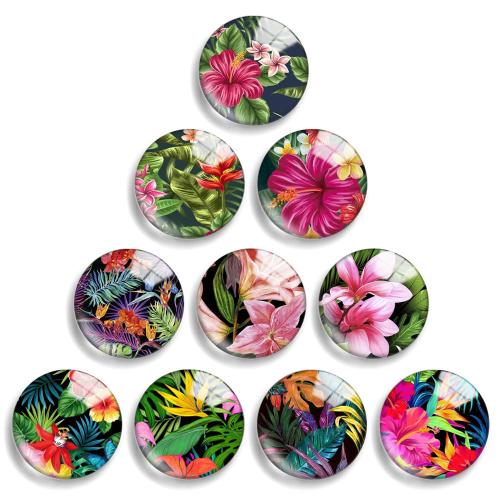 Glass Cabochons with Resin Flat Round DIY Sold By Lot