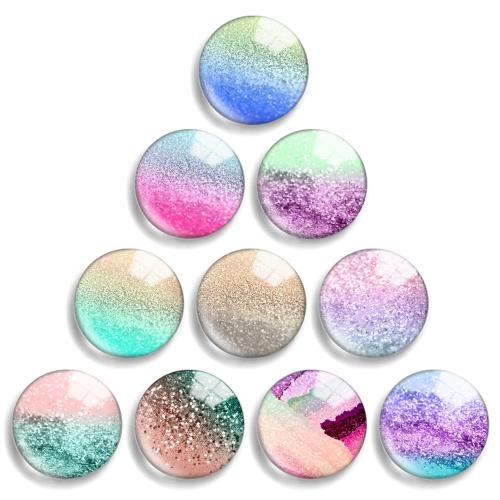 Glas Cabochons, mit Harz, flache Runde, DIY & verschiedene Größen vorhanden, 10PCs/Menge, verkauft von Menge