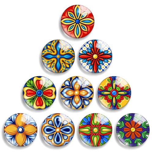 Glass Cabochons with Resin Flat Round DIY Sold By Lot