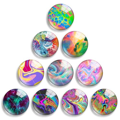 Glass Cabochons with Resin Flat Round DIY Sold By Lot