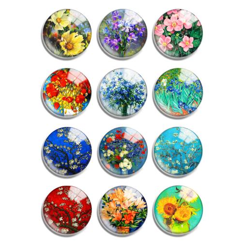 Glass Cabochons with Resin Flat Round DIY Sold By Lot