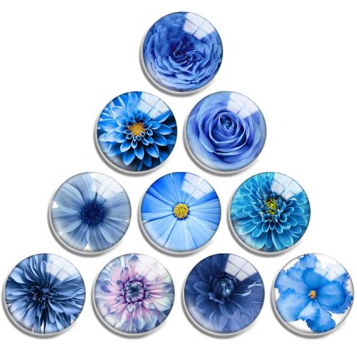 Glas Cabochons, mit Harz, flache Runde, DIY & verschiedene Größen vorhanden, 10PCs/Menge, verkauft von Menge