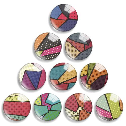 Glas Cabochons, med Harts, Flat Round, DIY & olika storlek för val, 10PC/Lot, Säljs av Lot