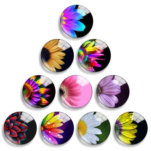 Glass Cabochons with Resin Flat Round DIY Sold By Lot