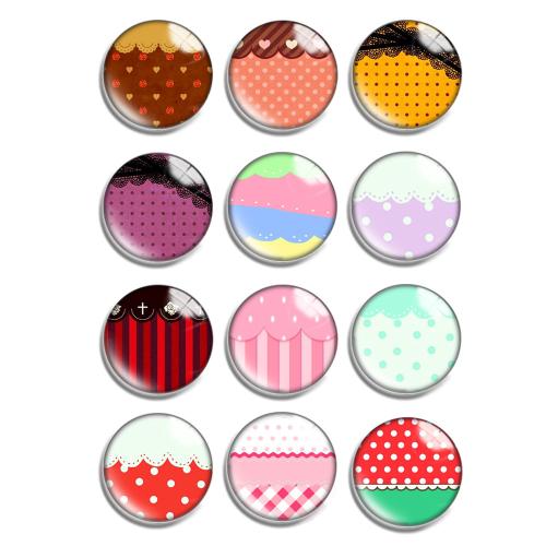 Cabochon di vetro, with resina, Cerchio piatto, modello misto & DIY & formato differente per scelta, 12PC/lotto, Venduto da lotto