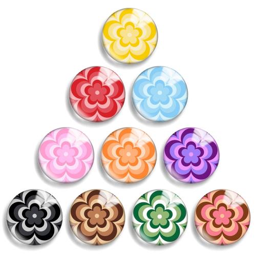 Cabochon di vetro, with resina, Cerchio piatto, DIY & formato differente per scelta, colori misti, 10PC/lotto, Venduto da lotto