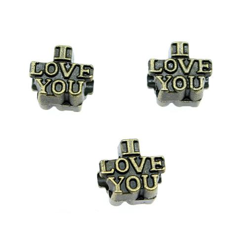 Zink legering smykker perler, Zinc Alloy, antik bronze farve forgyldt, Vintage & mode smykker & du kan DIY, 9x9x6mm, Solgt af PC