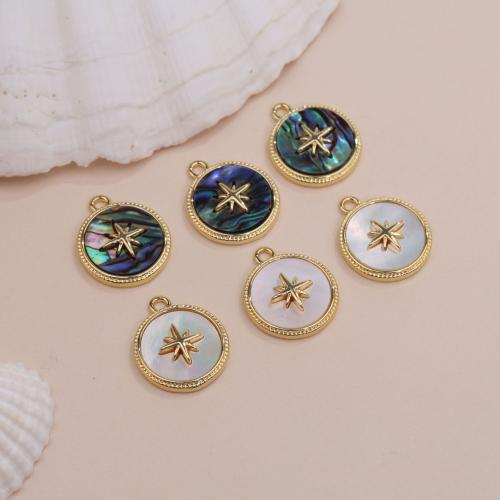 Brass Jewelry Pendants Round gold color plated DIY nickel lead & cadmium free Sold By PC