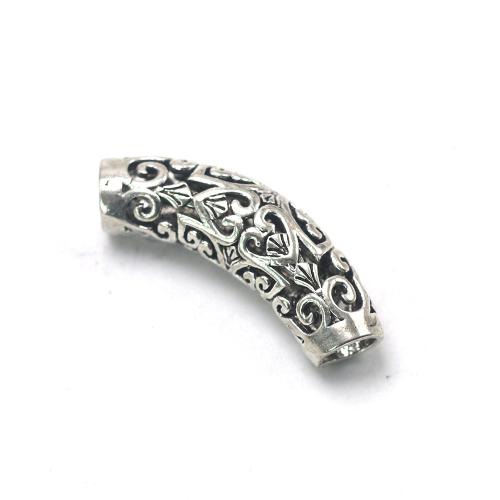 Coirníní Tube since Alloy, Sinc Alloy, dath airgid antique plátáilte, seanré & jewelry faisin & DIY, nicil, luaidhe & caidmiam saor in aisce, 27x7.50mm, Thart 100ríomhairí pearsanta/Mála, Díolta De réir Mála