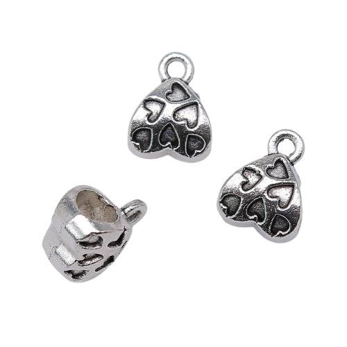 Zinklegering Bail Kralen, Zinc Alloy, Hart, antiek zilver plated, Vintage & mode sieraden & DIY, 12x9x7mm, Verkocht door PC