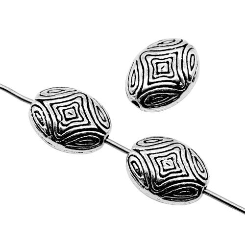 Zinc Alloy Jewelry Beads Flat Oval antique silver color plated vintage & fashion jewelry & DIY Sold By PC