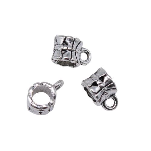 Zinklegering Bail Kralen, Zinc Alloy, antiek zilver plated, Vintage & mode sieraden & DIY, 10x7mm, Verkocht door PC