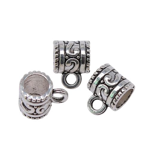 Zinklegering Bail Kralen, Zinc Alloy, Kolom, antiek zilver plated, Vintage & mode sieraden & DIY, 10x8x7mm, Verkocht door PC