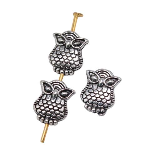 Zinc Alloy Animal Beads Owl antique silver color plated vintage & fashion jewelry & DIY Sold By PC