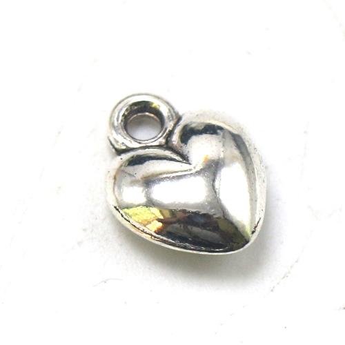 Colgantes de Aleación de Zinc en Forma de Corazón, chapado en color de plata antigua, Vintage & Joyería & Bricolaje, libre de níquel, plomo & cadmio, 12x9x4mm, aproximado 100PCs/Bolsa, Vendido por Bolsa