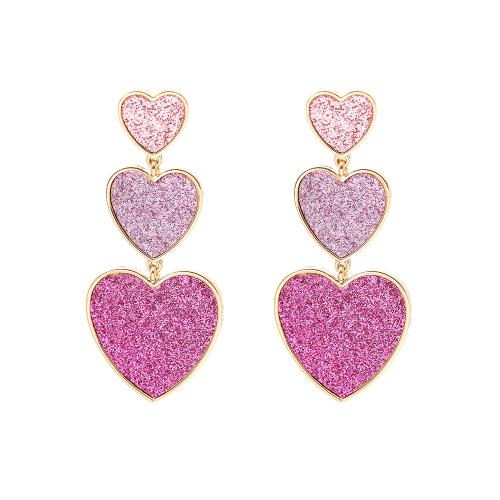 Zinc Alloy Øreringe, Heart, mode smykker & for kvinde, 69.50x30.50mm, Solgt af par