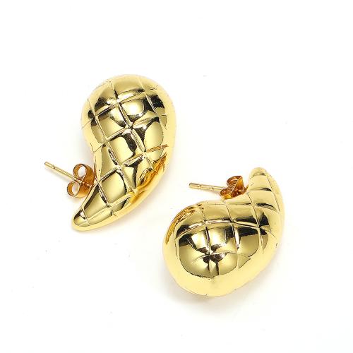 Stainless Steel Stud Earrings 304 Stainless Steel Teardrop Vacuum Ion Plating fashion jewelry & for woman Sold By Pair