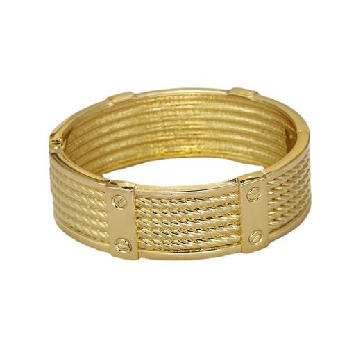 Zinklegering bangles, Zinc Alloy, plated, voor vrouw, gouden, Verkocht door PC