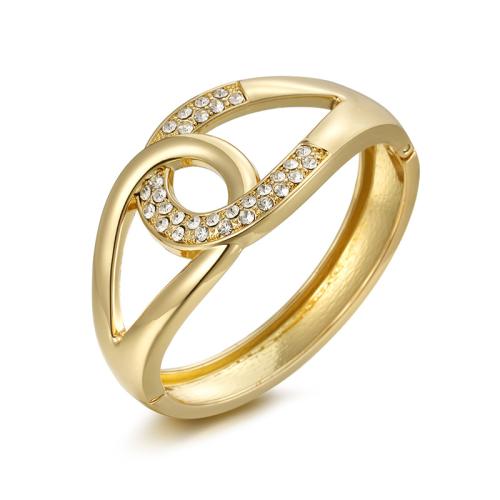 Lo zinco in lega Bangle Jewelry, lega in zinco, placcato, Micro spianare cubic zirconia & per la donna, dorato, Venduto da PC