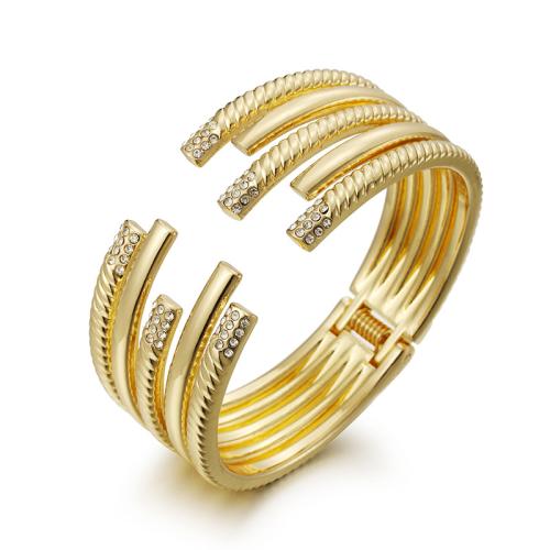 Lo zinco in lega Bangle Jewelry, lega in zinco, placcato, Micro spianare cubic zirconia & per la donna, nessuno, Diametro interno:Appross. 61x51mm, Venduto da PC