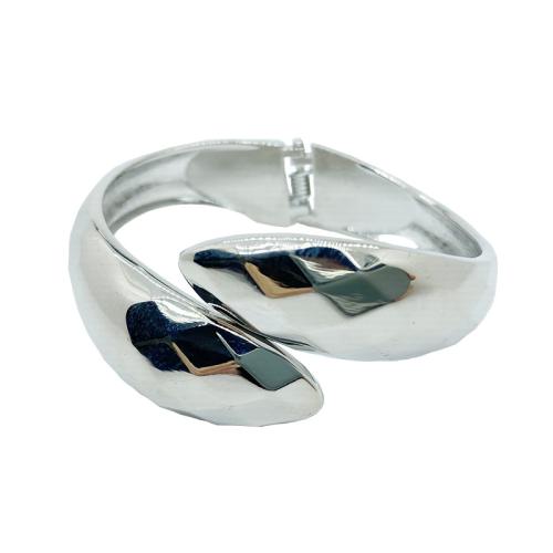 Zinc Alloy Bangle Smykker, forgyldt, for kvinde, flere farver til valg, Indvendig diameter:Ca. 61x52mm, Solgt af PC