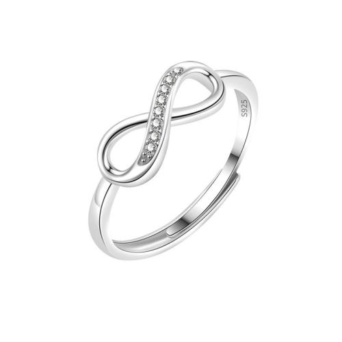 Cubic Zirconia Micro bana Sterling Silver ringar, 925 Sterling Silver, plated, micro bana cubic zirconia & för kvinna, ursprungliga färgen, Säljs av PC