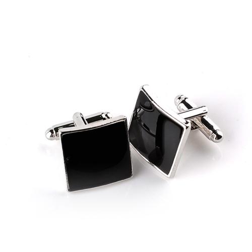 Cufflinks Zinc Alloy for man & enamel black Sold By Pair