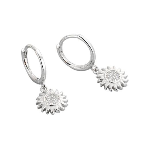 Cubic Zirconia micro pavimenta Sterling Silver Earring, 925 argento sterlina, placcato, Micro spianare cubic zirconia & per la donna, nessuno, 8.50x22mm, Venduto da coppia