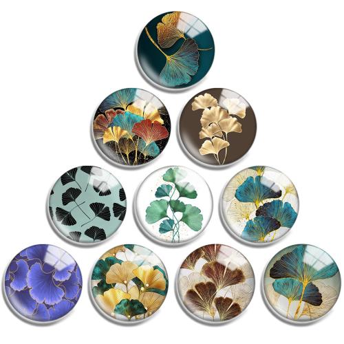 Cabochon di vetro, with resina, Cerchio piatto, modello misto & DIY & formato differente per scelta, 10PC/lotto, Venduto da lotto