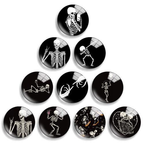 Cabochon di vetro, with resina, Cerchio piatto, modello misto & DIY & formato differente per scelta, 10PC/lotto, Venduto da lotto